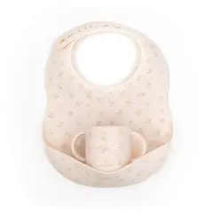 Bamboom Set Bimbo in Silicone Bavaglino e Tazza Tulips