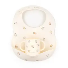 Bamboom Set Bimbo in Silicone Bavaglino e Tazza Fishes