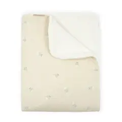 Crib Blanket 100x75 Jersey Print with Plush Sponge Fishes Bamboom