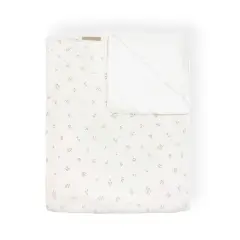 Crib Blanket 100x75 Jersey Print with Plush Plush Tulips Bamboom