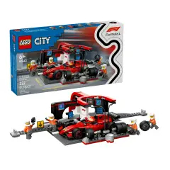 Lego City Formula 1 Pitstop and Mechanics with Ferrari F1 Monoposto 60443