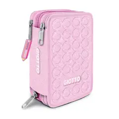 Giotto Shiny Astuccio 3 Zip Glitter Pink