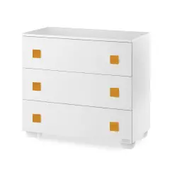Infinito White Dresser with Natural Knobs Italbaby