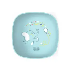 Chicco Meal Bowl 6+ Months - With Silicone Lid Light Blue