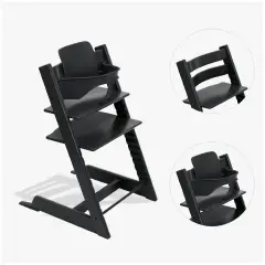 Tripp Trapp Black Bundle con Baby Set Black Stokke
