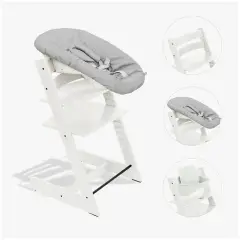Tripp Trapp White With Baby Set and Newborn Grey
