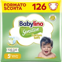 Babylino Sensitive Economy Diapers Size 5+ 12/17 Kg - 42 Pieces Per Pack X