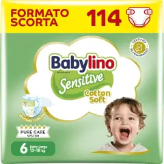 Babylino Sensitive Economy Diapers Size 6 - 13/18 Kg - 38 Pieces Per Pack X