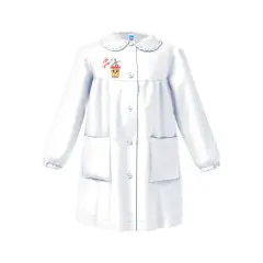 Girl's Apron Kindergarten Milk Shake White 5 Years