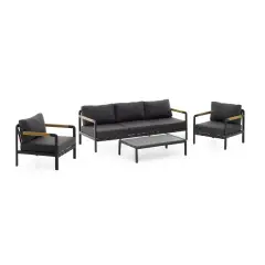 Garden Living Room Iseo Aluminum Anthracite 5 Seater Salmar