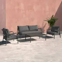 Salotto da Giardino Bellagio Alluminio Antracite 5 posti Salmar