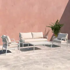 Salotto da Giardino Bellagio Alluminio Bianco 5 posti Salmar