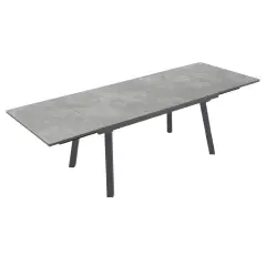 Merano Stone Extendable Aluminum White and Anthracite Table, 170/220/270 cm