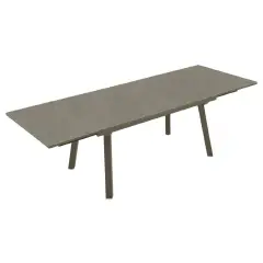 Merano Stone Table Extendable in Brown and Anthracite Aluminum, cm 170/220/270