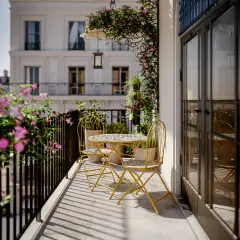 Set Capri Tavolo+2 Sedie Piegh. Diam. 60 Cm H 93 Maioliche Ocra Salmar