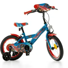 Bicicletta Bambino 16" T-Rex Blu Con Rotelline Stabilizzatrici