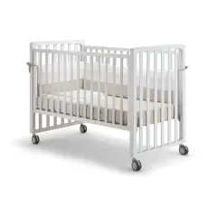 Lettino Evolutivo Trasformer Pali Bianco 9in1 con Tessile Righe Tortora