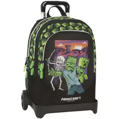 Minecraft Movie Backpack School Organized Trolley Detachable