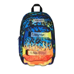 Scribbled Flame Backpack School Dual