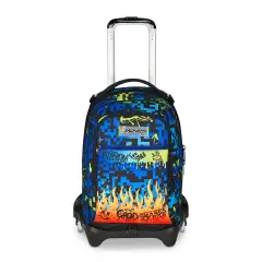 Scribbled Flame Backpack School Trolley Jack -3wd+