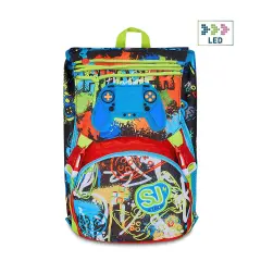Sj Gang Game-led Boy Backpack School Splitter Big