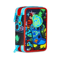 Sj Gang Game-led Boy Astuccio Scuola 3 Zip