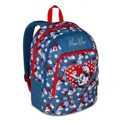 Minnie Prettied Up School Backpack - Double Compartment, Preformed Back.