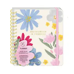 Tri-coastal Design 18 Month Large Spiral Weekly Agenda 25/26 con Divisori Fiori