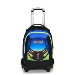 Nuanced Backpack School Trolley Jack -3wd+ Detach Reflex Blue