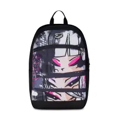 Gray Shadowzaino School Reversible Backpack Grs with Earphones Wireless Fluo Fuxia