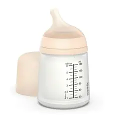 Zero Zero Baby Bottle with Anti-Colic Silicone Teat Adaptable Flow 180 ml Fair