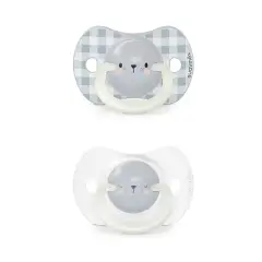 Nightday Set 2 Soothers with Silicone Teat 0/6m Blue Bear