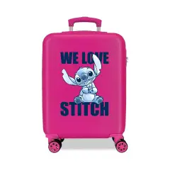 We Love Stitch Trolley Abs 55 Cm 4 Wheels Fuchsia