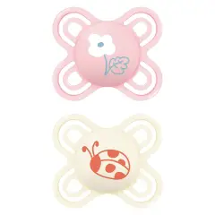 Mam Perfect Start Soother Silicone 0-2m, 2pieces Baby Girl