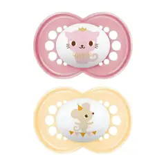 Soother Original Silicone Circular 2 Pieces, 6-16 Months Pink