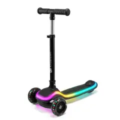 RAKET Black Children's Scooter with LED Lights and Quick Close
