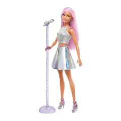 Barbie Carriere Pop Star Bambola con Microfono e Capelli Rosa