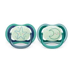 Philips Avent Ultra Air Night 6-18 Months Boy - 2 Fluorescent Pacifiers