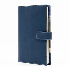 Timeless Daily Diary Leatherette 15x21 Blue