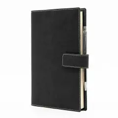 Timeless Daily Diary Leatherette 15x21 Black