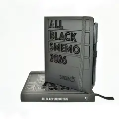 Smemo 12 Months 2025/26 13x17 Cm Daily All Black
