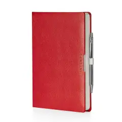 Anytime Daily Diary Leatherette 15x21 Red