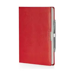 Anytime Daily Diary Leatherette 17x24 Red