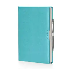 Anytime Daily Diary Leatherette 17x24 Light Blue