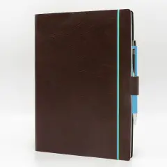 Blueband Leatherette Daily Diary with Elastic 17x24 Brown