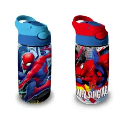 Spiderman Borraccia Trasparente Con Cannuccia 480ml