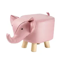 Faux Leather Elephant Pouf Stool