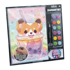 Quadro Crystal Art Diamantiny Level Up Boba Tea Doggy con 3000 Gemme