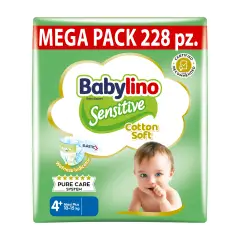 Babylino Sensitive Pannolini Taglia 4+, Maxi Plus (10-15kg), 76 Unità