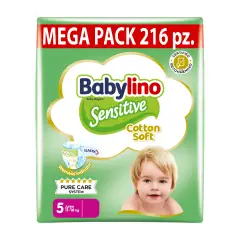 Babylino Sensitive Pannolini Taglia 5, Junior (11-16kg), 72 Unità